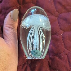 Glass Jellyfish Paperweight - Glow in the Dark